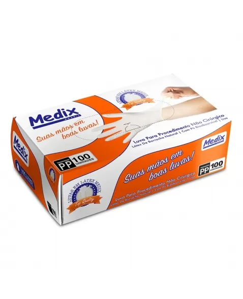 LUVA P/ PROCEDIMENTO EXTRA P C/100-MEDIX