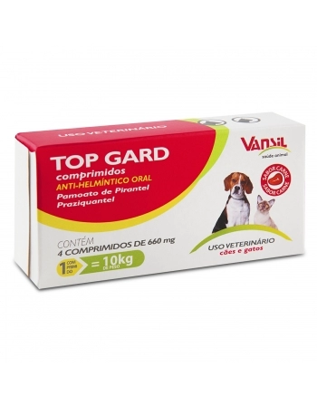 Top Gard Vermífugo Para Cães e Gatos 660mg Vansil | MONTE REAL