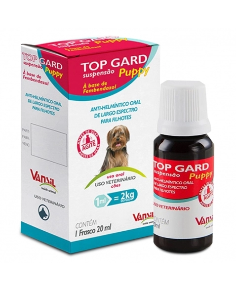 Top Gard Puppy Suspensão Vermífugo 20ml Vansil | MONTE REAL