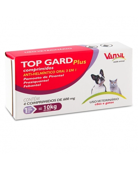 Top Gard Plus Vermífugo Para Cães e Gatos 600mg Vansil | MONTE REAL