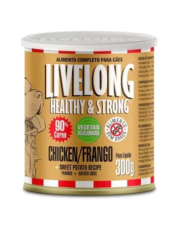 Lata De Alimento Para Cães Sabor Frango 300g Livelong