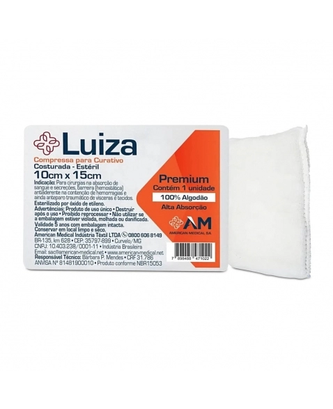 COMPRESSA CIR. ALGOD EST 15CMX60CM LUIZA- AMERICA MEDICAL