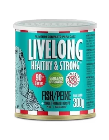 Lata De Alimento Para Cães Sabor Peixe 300g Livelong