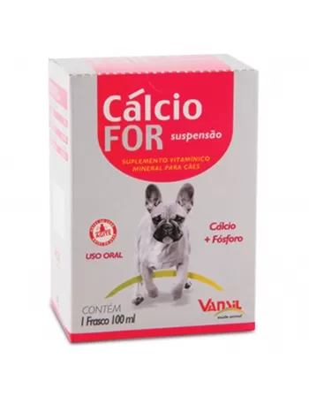 Validade 30/10/2024 - Cálcio For Suspensão Suplemento Vitamínico para Cães 100ml Vansil