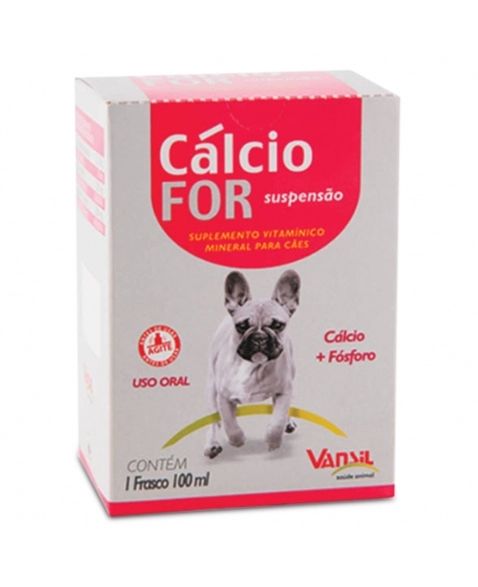 Validade 30/10/2024 - Cálcio For Suspensão Suplemento Vitamínico para Cães 100ml Vansil