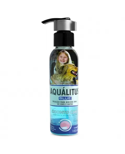 Aqualitus Blue Solução Bucal Para Cães E Gatos 100ml Inovet