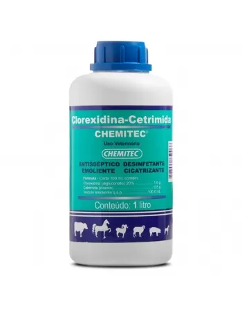 Clorexidina Cetrimida Desinfetante 1 Litro Antisséptico Cicatrizante Chemitec
