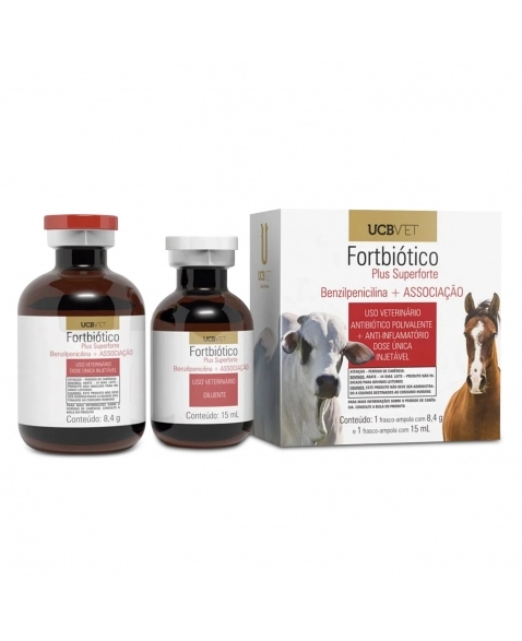 Fortbiótico Plus Superforte 15ml Antibiótico Anti-inflamatório Injetável UCBVET