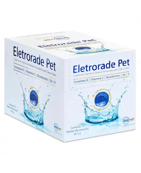 Eletrorade Pet Suplemento Mineral Aminoácido para Cães e Gatos com 10 Tabletes Inovet