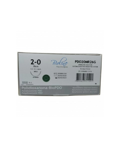 FIO POLIDIOXANONA 2-0 AG1/2 CIL3,5-70CM BIOPDO - BIOLINE