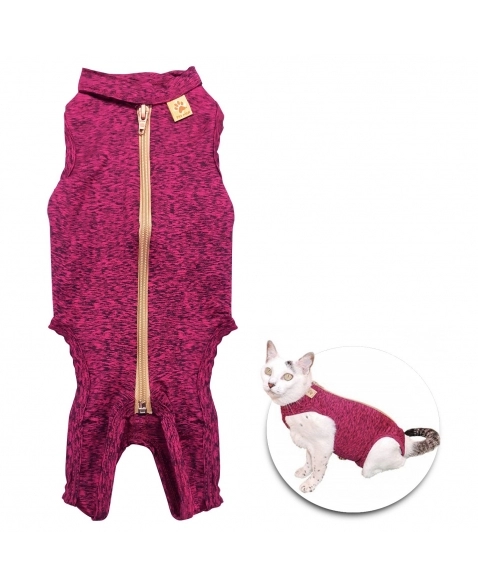 Roupa Cirúrgica Para Gato (Fêmea) n°1 (2,2-2,9Kg) Rosa - Pet Med