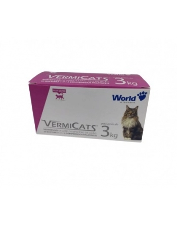 Vermicats 600MG 10 Blisteres Com 4 Comprimidos - 3Kgs (Rosa)