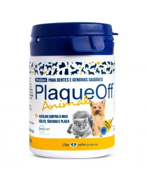 Plaqueoff Pó Para Cães e Gatos Anti-Tártaro 40g Inovet