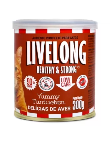 Lata De Alimento Para Gatos Sabor Aves 300g Livelong