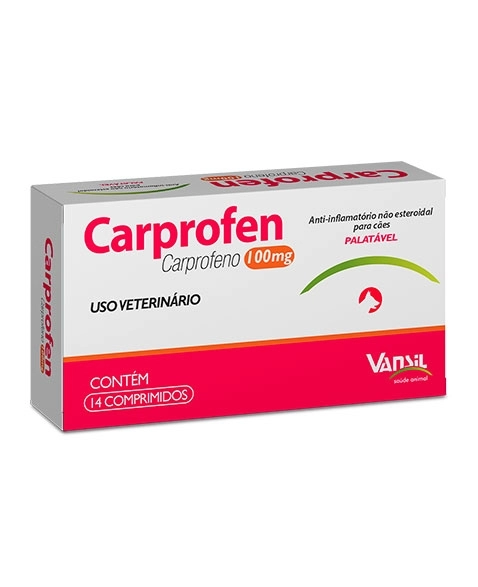 Carprofen Anti-inflamatório Palatável Para Cães 100mg Vansil