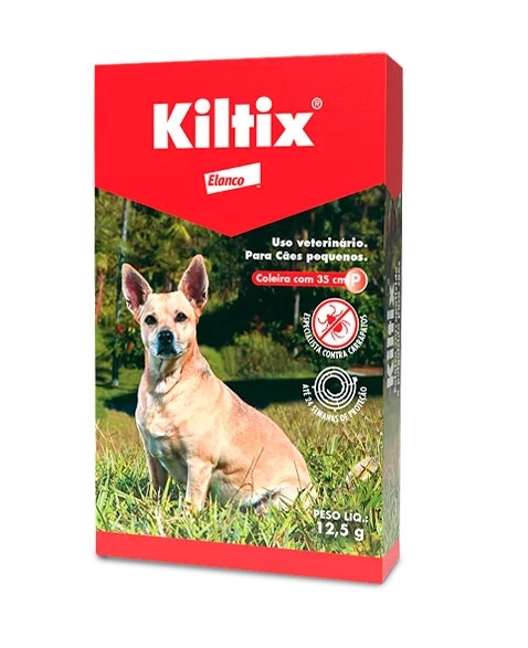 Coleira Kiltix Contra Carrapatos Pulgas Cães Tamanho P 35cm 