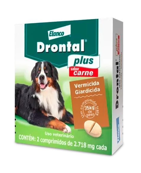 Drontal Plus Vermífugo Sabor Carne 35kg Elanco