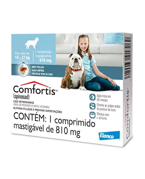 Antipulgas Comfortis Cães 1 Tablete Mastigável 810mg Elanco