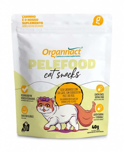 Petisco Pelefood Cat Snacks Gatos 40g Organnact