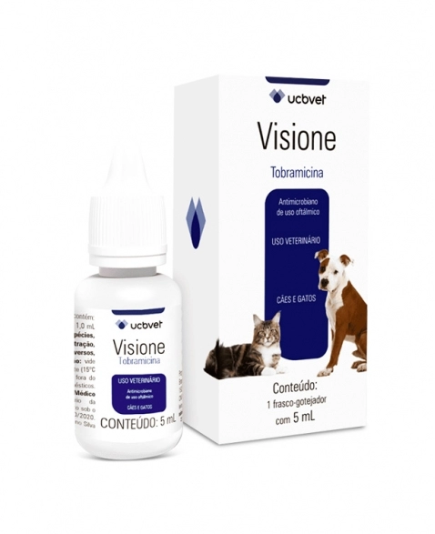 Colírio Visione Tobramicina Cães e Gatos 5mL UCBVET