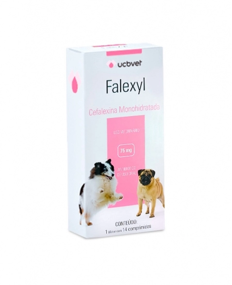 Falexyl Antibiótico para Cães com 14 Comprimidos 75mg UCBVET