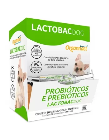 Lactobac Dog Display com 60 Seringas 16g/13mL Organnact