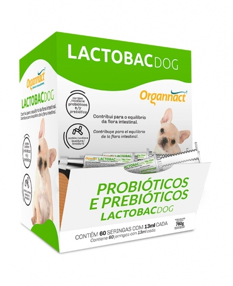 Lactobac Dog Display com 60 Seringas 16g/13mL Organnact