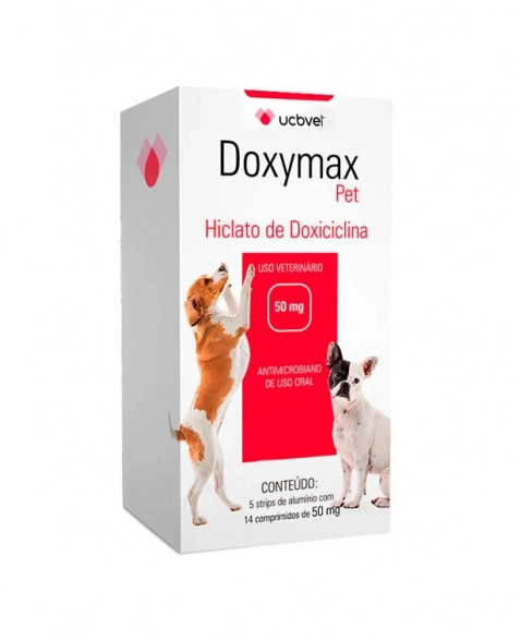 Doxymax Pet Antimicrobiano Display com 70 Comprimidos 50mg UCBVET