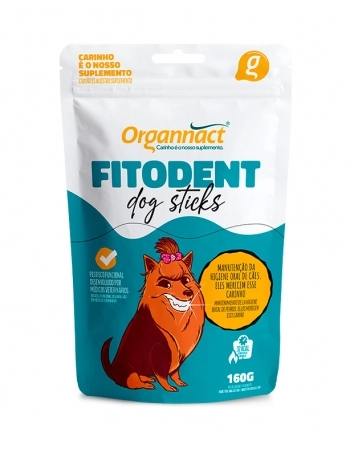 Fitodent Dog Sticks Petisco Funcional para Cães Sachê 160g Organnact