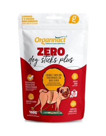 Zero Dog Sticks Plus Petisco Funcional para Cães Sachê 160g Organnact