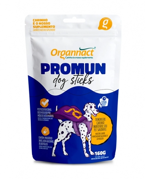 Promun Dog Sticks Petisco Funcional para Cães Sachê 160g Organnact