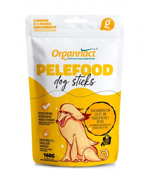 Pelefood Dog Sticks Petisco Funcional para Cães Sachê 160g Organnact