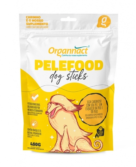 Pelefood Dog Sticks Petisco Funcional para Cães Sachê 450g Organnact