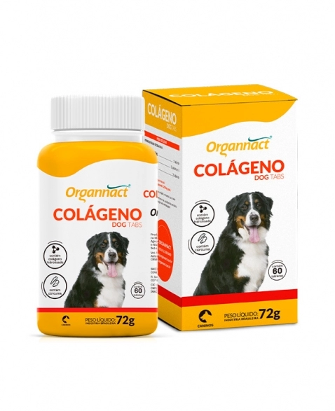 Colágeno Dog Tabs para Cães 72g Organnact