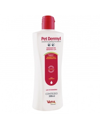 Validade: 30/04/2024 - Pet Dermyl Shampoo Dermatológico Para Cães e Gatos 300ml Vansil