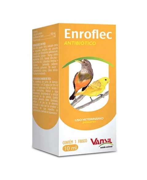 Enro Flec Antibiótico Para Pássaros 10ml Vansil