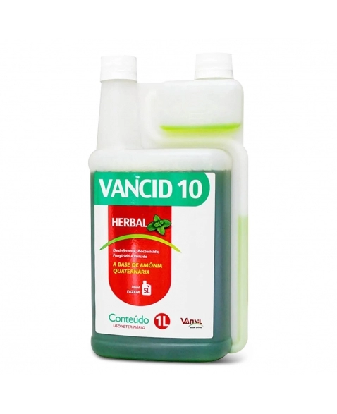 Vancid 10 Herbal 1 Litro Desinfetante Bactericida Vansil