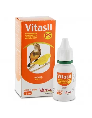 Vitasil PS Suplemento Vitamínico Para Pássaros 15ml Vansil