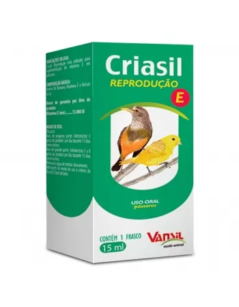 Criasil Reprodução Vitamina E Para Pássaros 15ml Vansil