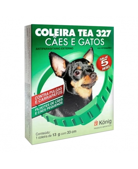 Coleira Antipulgas para Cães Filhotes Tea 327 13g 33cm Konig