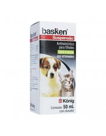 Vermífugo Basken Suspensão Anti-helmíntico para Cães e Gatos 50ml Konig