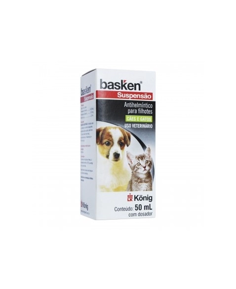 Vermífugo Basken Suspensão Anti-helmíntico para Cães e Gatos 50ml Konig