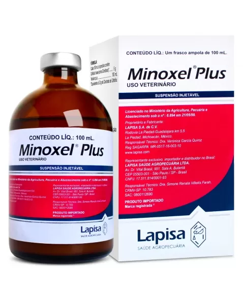 Minoxel Plus 5G Antibiótico para Bovinos Frasco Ampola 100ml Elanco