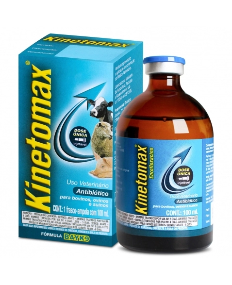 Kinetomax Antibiótico Injetável para Bovinos Suínos e Ovinos 100ml Elanco