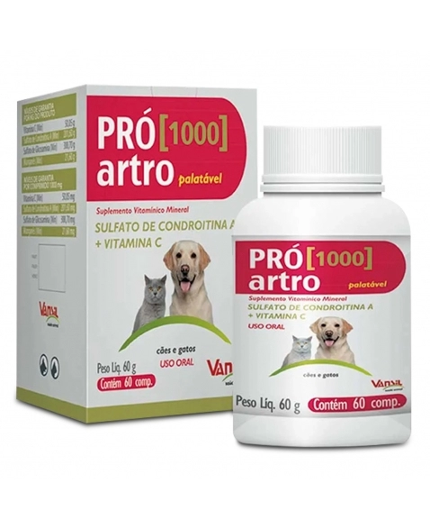 Pro Artro 1000 Suplemento Vitamínico E Mineral 60 Comprimidos Vansil